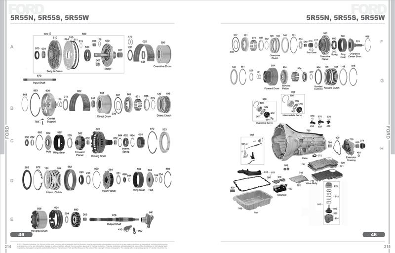 Sprängskiss 5R55N 5R55S 5R55W